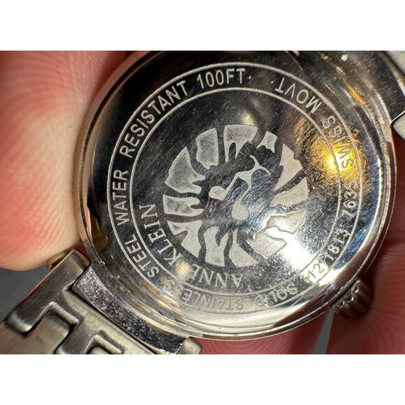 Anne Klein New York Diamond Swiss Watch Ladies 763S 28.5mm 5 3/4" Silver Tone - Picture 7 of 12